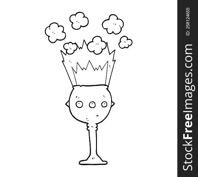 freehand drawn black and white cartoon magic goblet