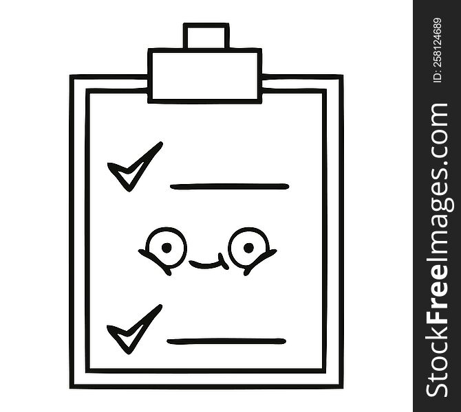 Line Drawing Cartoon Check List