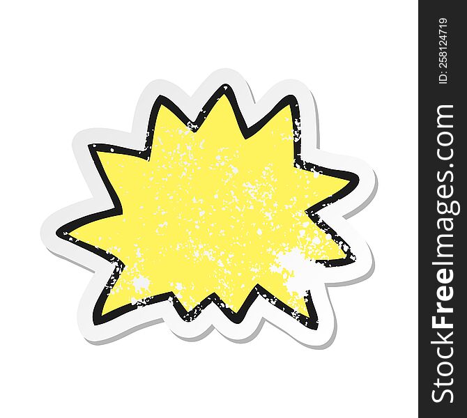 retro distressed sticker of a cartoon explosion symbol