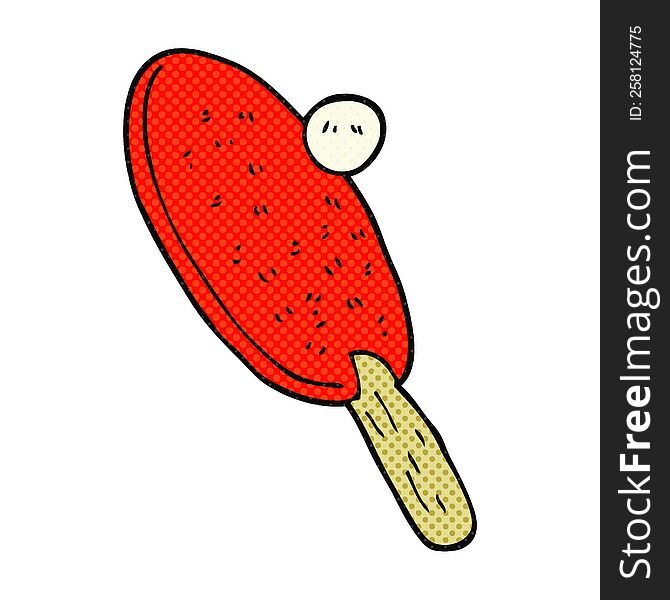 freehand drawn cartoon table tennis bat