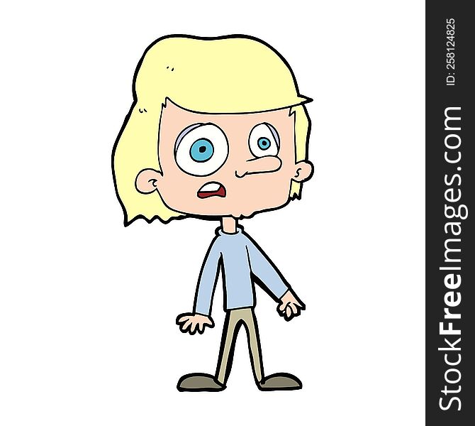 cartoon worried boy