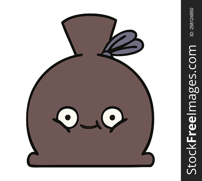 cute cartoon of a sack. cute cartoon of a sack