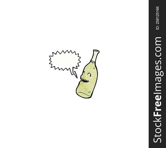 happy wine bottle cartoon character