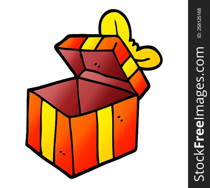 vector gradient illustration cartoon open gift box