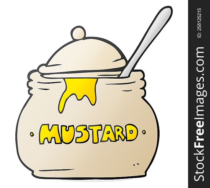 freehand drawn cartoon mustard pot