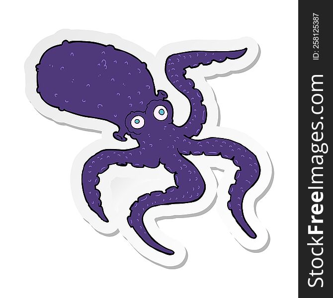 sticker of a cartoon octopus