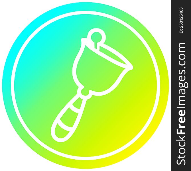 hand bell circular icon with cool gradient finish. hand bell circular icon with cool gradient finish