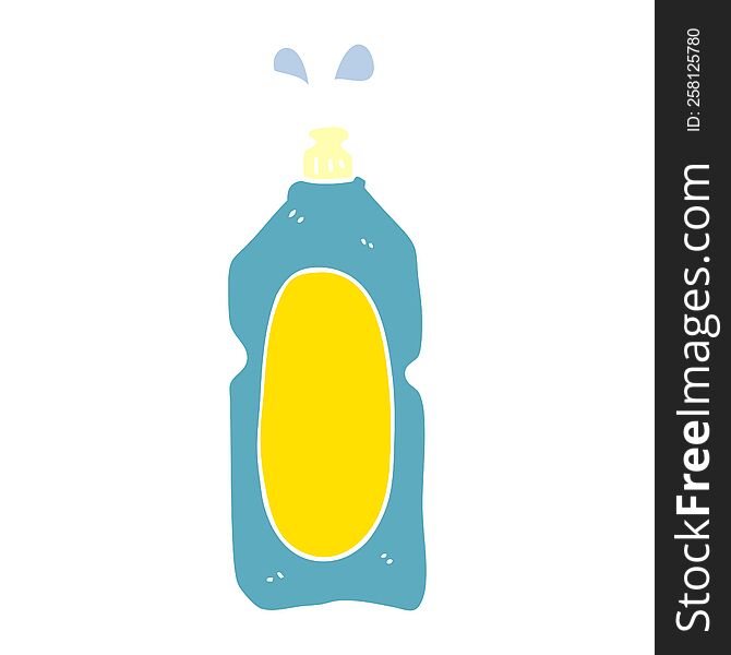 Flat Color Illustration Of A Cartoon Cleaning Product