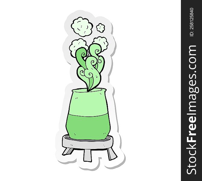 Sticker Of A Cartoon Science Experiment