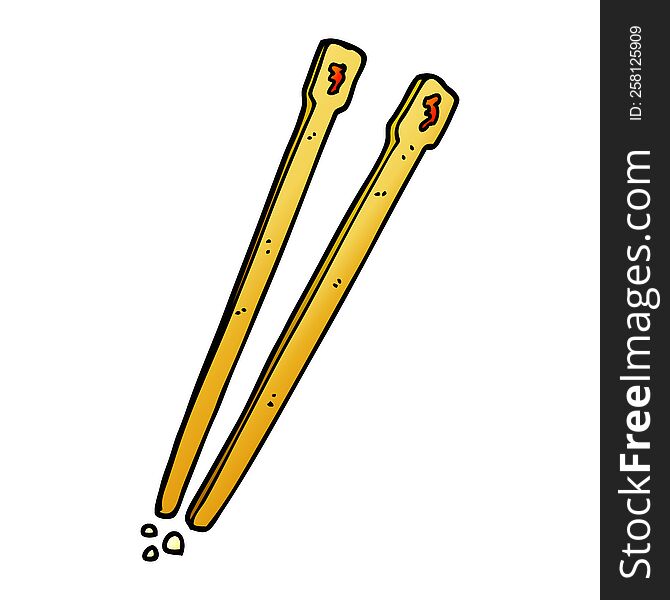 Cartoon Doodle Chop Sticks