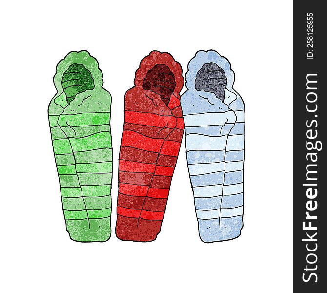 freehand textured cartoon sleeping bags