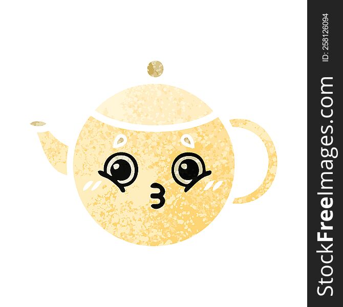 Retro Illustration Style Cartoon Tea Pot