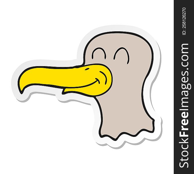 sticker of a cartoon seagull