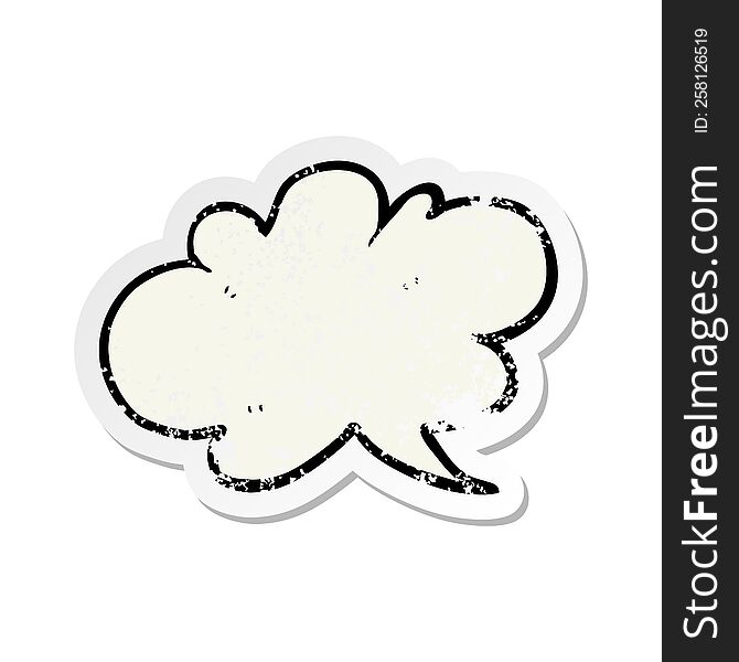 Retro Distressed Sticker Of A Cartoon Cloud Speech Bubble