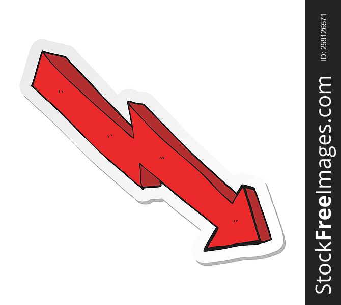 Sticker Of A Cartoon Arrow Down Trend