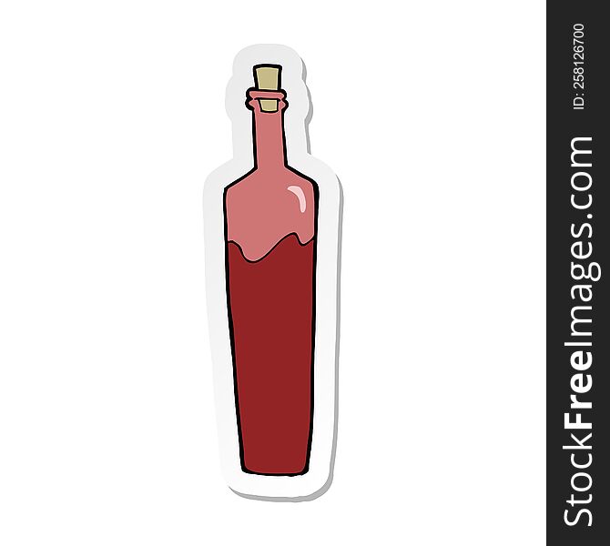 sticker of a cartoon posh bottle