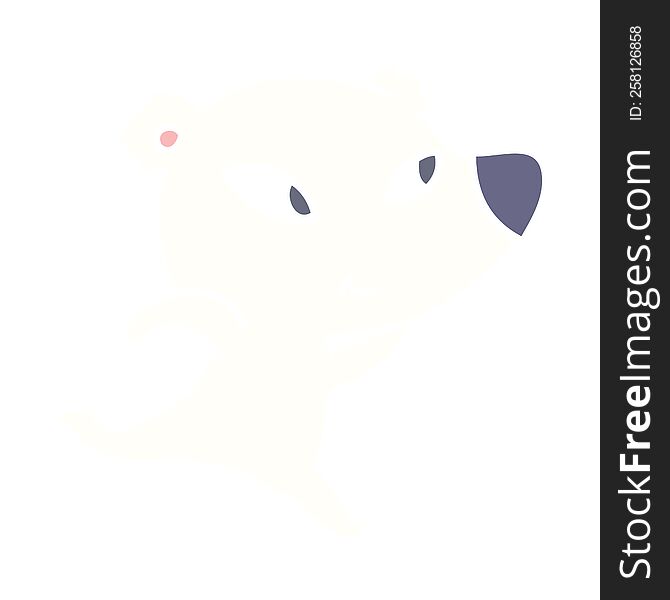 Cute Flat Color Style Cartoon Polar Bear