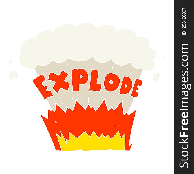 flat color illustration of explosion. flat color illustration of explosion