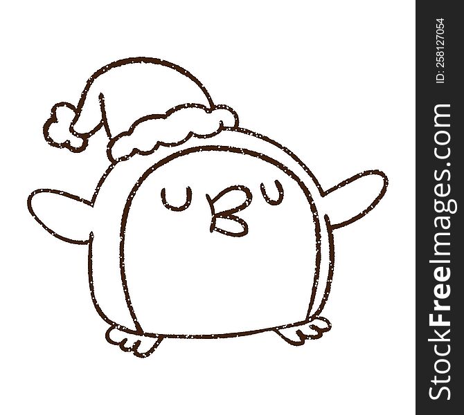 Christmas Robin Charcoal Drawing