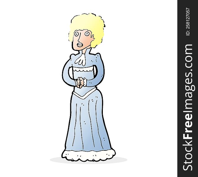 cartoon shocked victorian woman