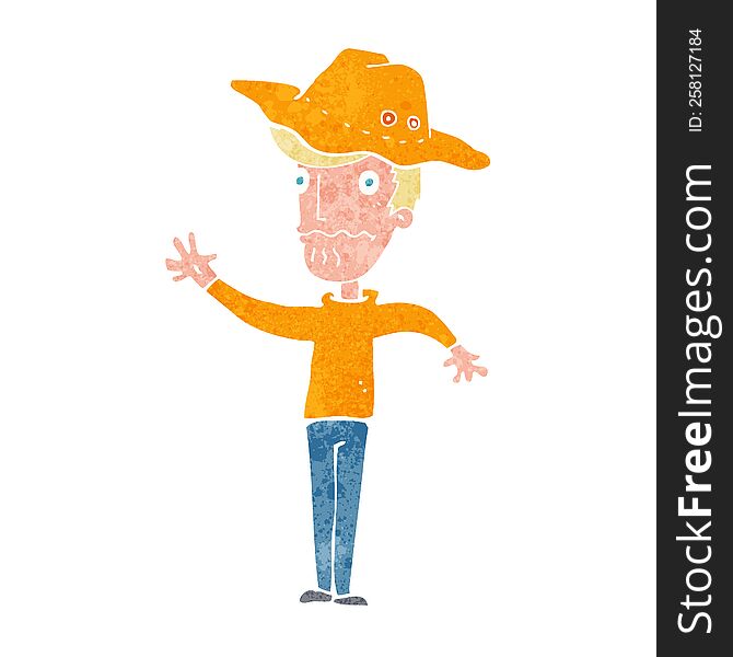 cartoon man in outback hat