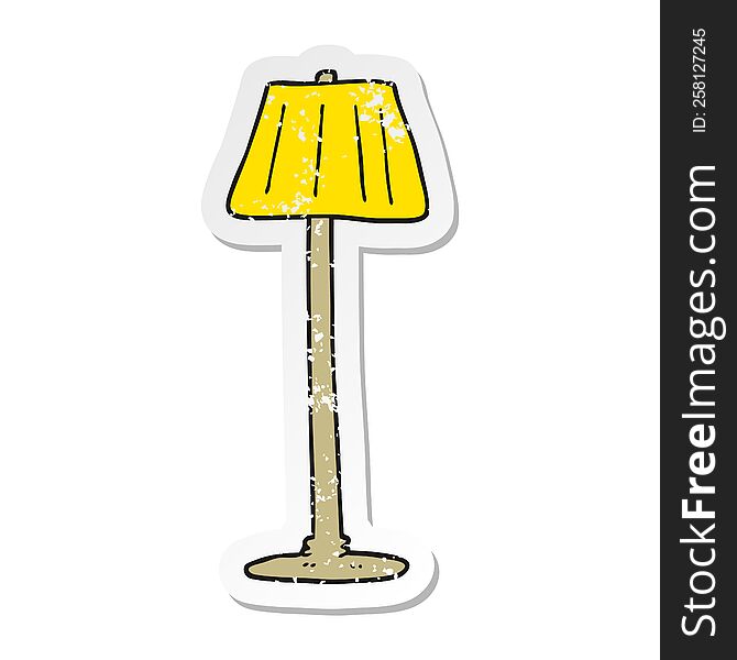 retro distressed sticker of a cartoon lamp