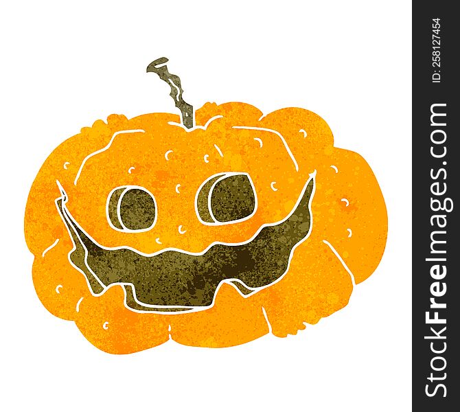Retro Cartoon Halloween Pumpkin