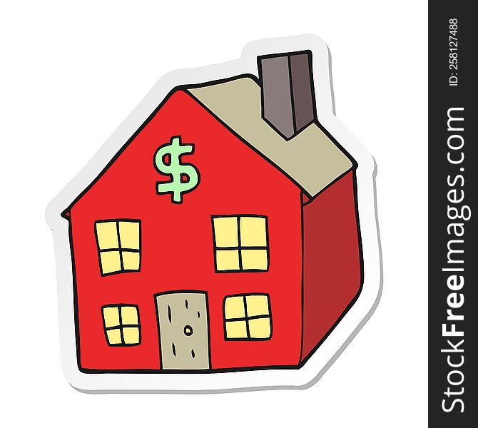 sticker of a cartoon housing market
