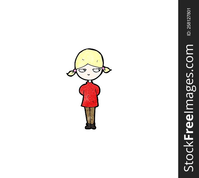 Cartoon Annoyed Blond Girl