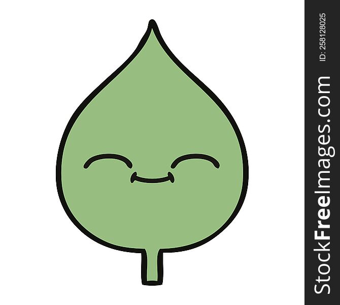 cute cartoon of a expressional leaf