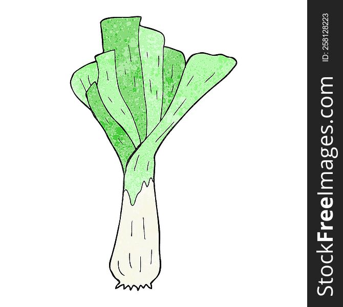 freehand textured cartoon leek