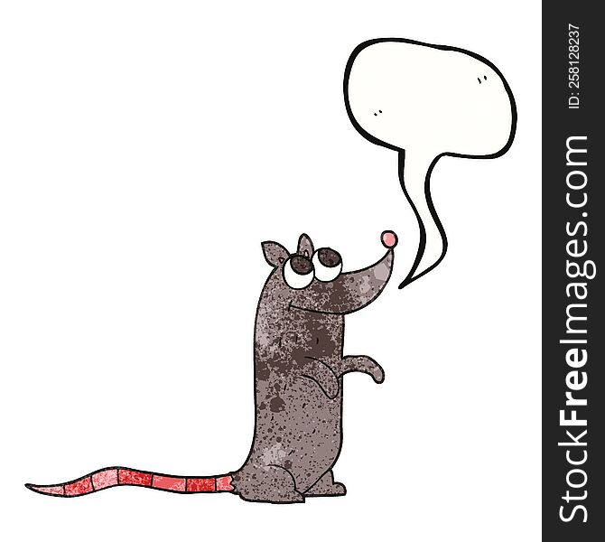 speech bubble textured cartoon rat