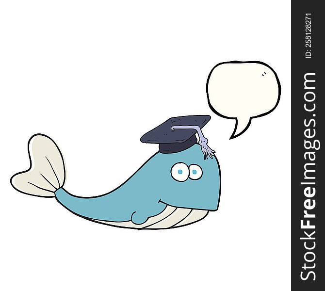 speech bubble cartoon whale graduate