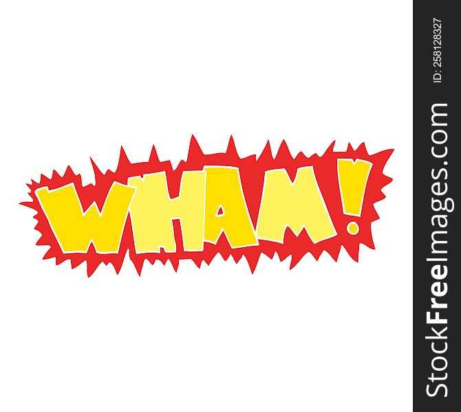 flat color illustration of wham! symbol. flat color illustration of wham! symbol