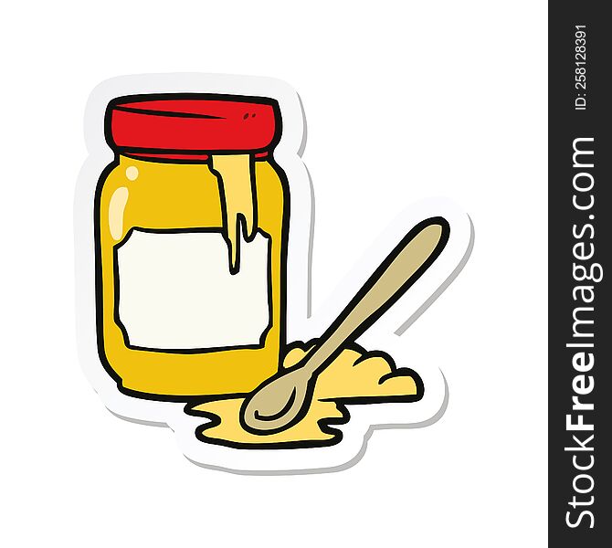 sticker of a cartoon jar of honey