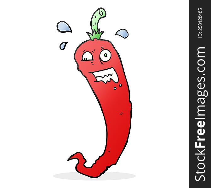 hot chilli pepper freehand drawn cartoon. hot chilli pepper freehand drawn cartoon