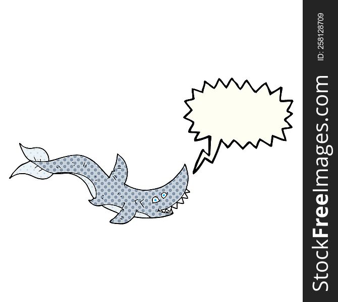 Comic Book Speech Bubble Cartoon Shark