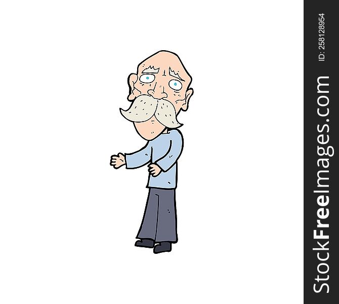 cartoon lonely old man