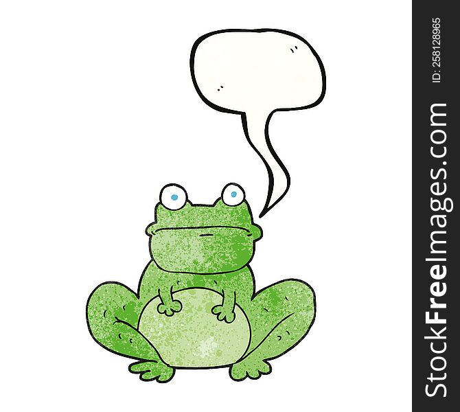 freehand speech bubble textured cartoon frog