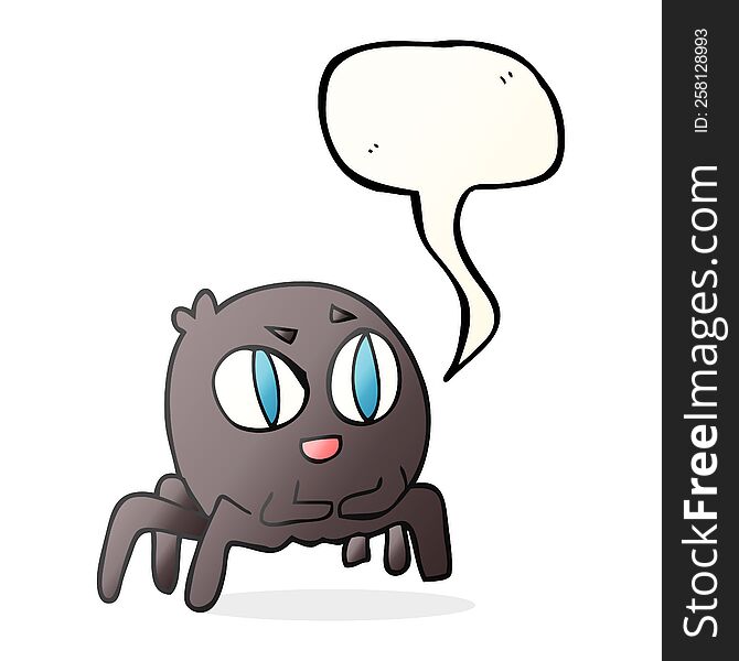 freehand drawn speech bubble cartoon spider