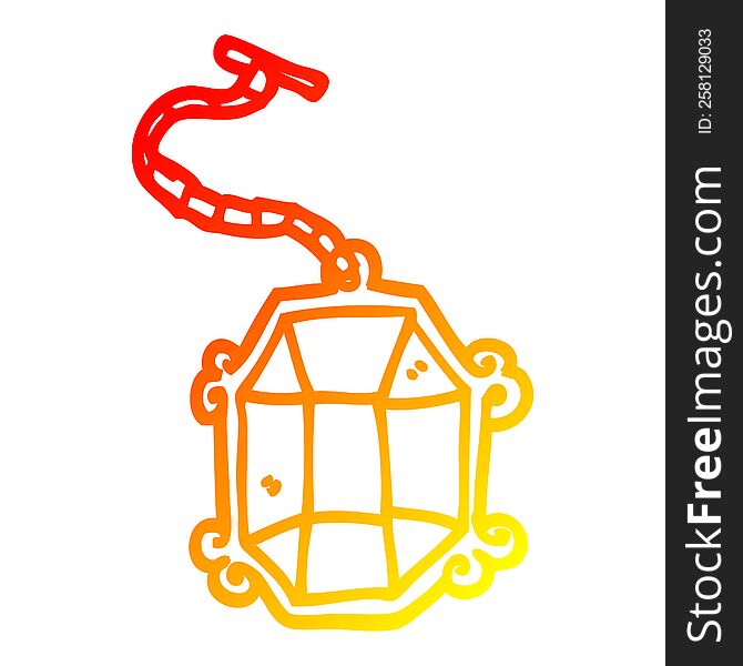 warm gradient line drawing of a cartoon ruby pendant