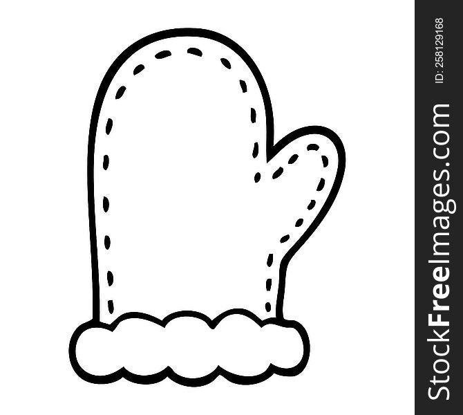 Line Drawing Cartoon Oven Mitts
