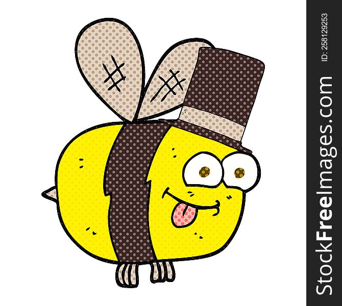 Cartoon Bee Wearing Hat