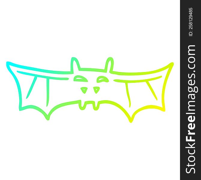 Cold Gradient Line Drawing Cartoon Halloween Bat
