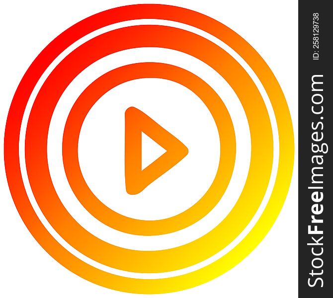 Play Button Circular In Hot Gradient Spectrum