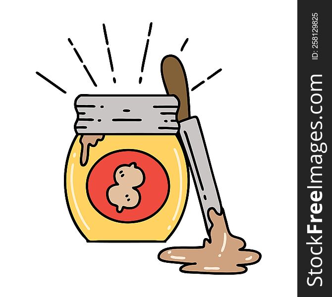 illustration of a traditional tattoo style peanut butter