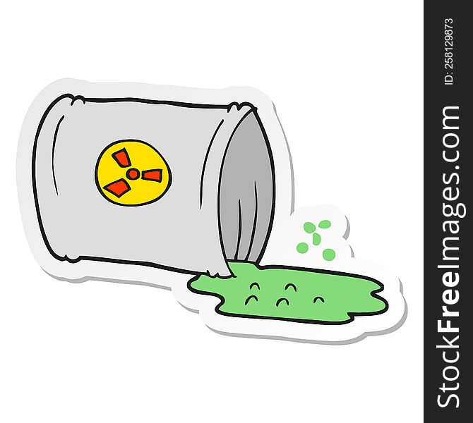 Sticker Of A Cartoon Nuclear Waste