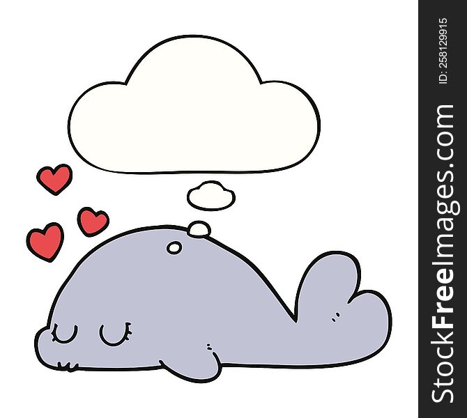 Cute Cartoon Dolphin And Thought Bubble