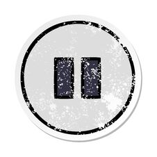 Distressed Sticker Of A Cute Cartoon Pause Button Royalty Free Stock Photos