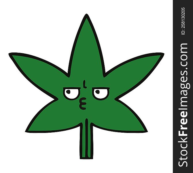 Cute Cartoon Marijuana Leaf